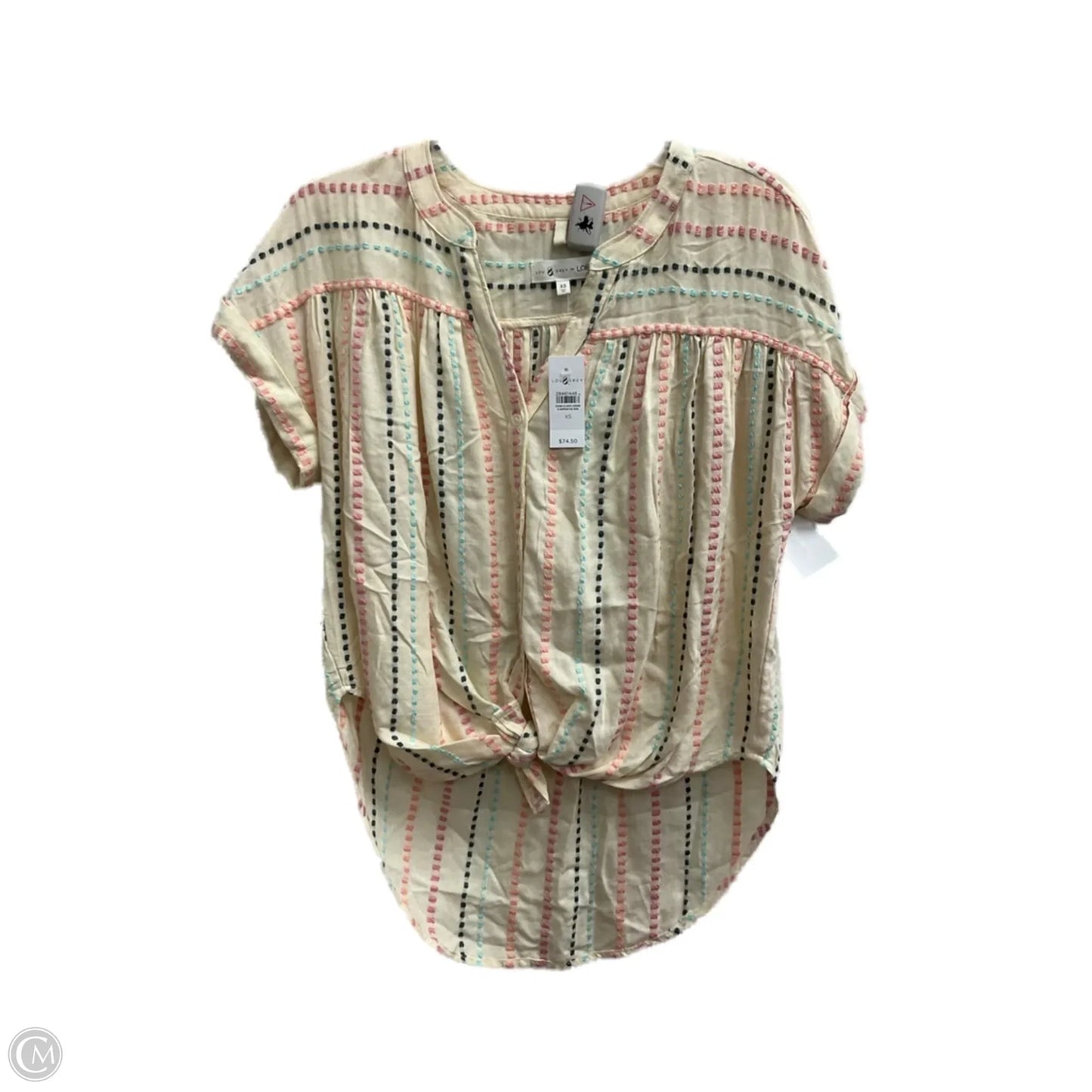 Top Short Sleeve By Lou And Grey In Beige, Size: Xs