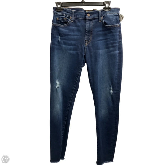 Jeans Skinny By 7 For All Mankind In Blue Denim, Size: 8