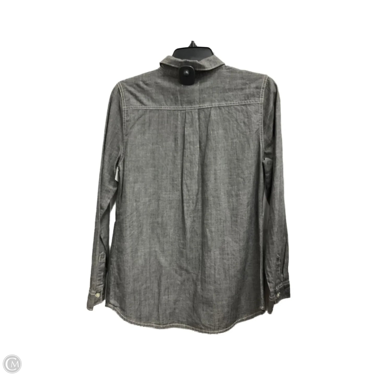 Blouse Long Sleeve By Old Navy In Grey, Size: Sp