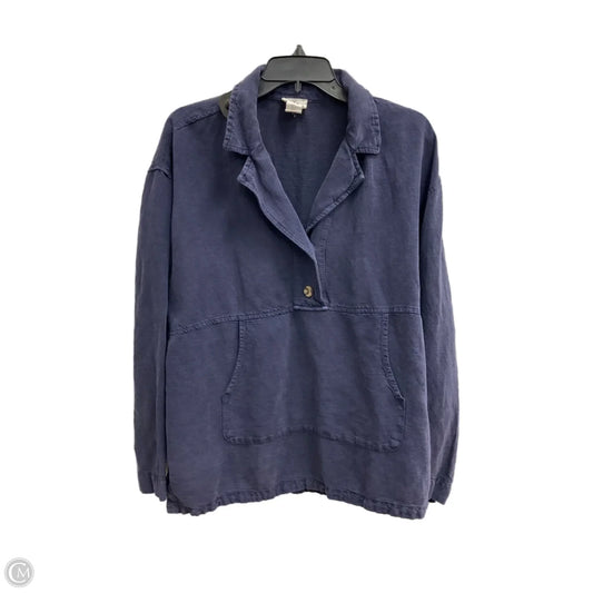 Top Long Sleeve By Nicole Miller In Navy, Size: L