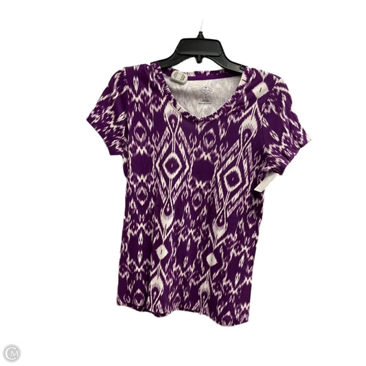 Top Short Sleeve By St Johns Bay In Purple & White, Size: S