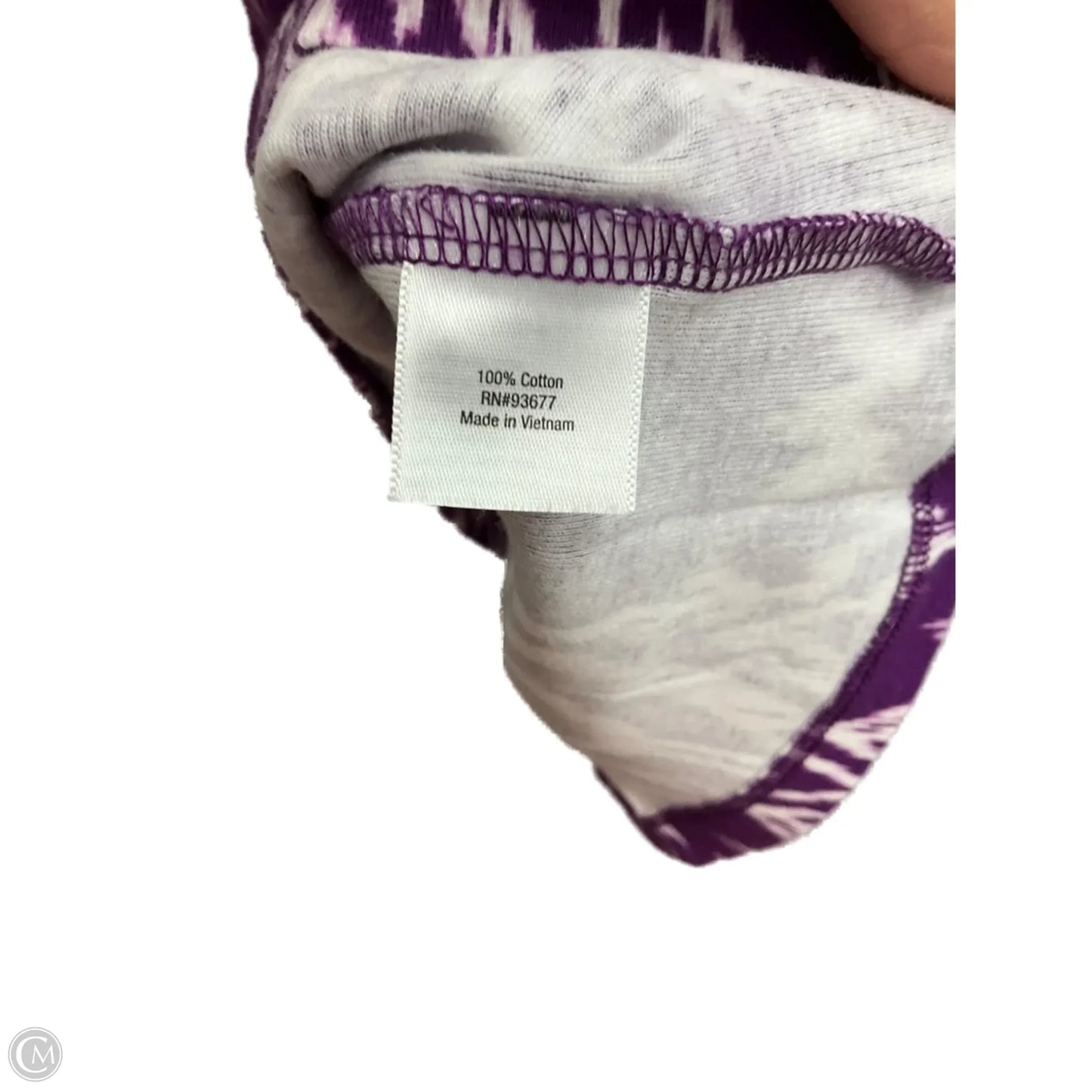 Top Short Sleeve By St Johns Bay In Purple & White, Size: S