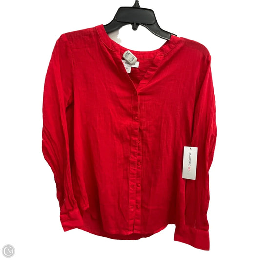 Top Long Sleeve By Liz Claiborne In Red, Size: Xs