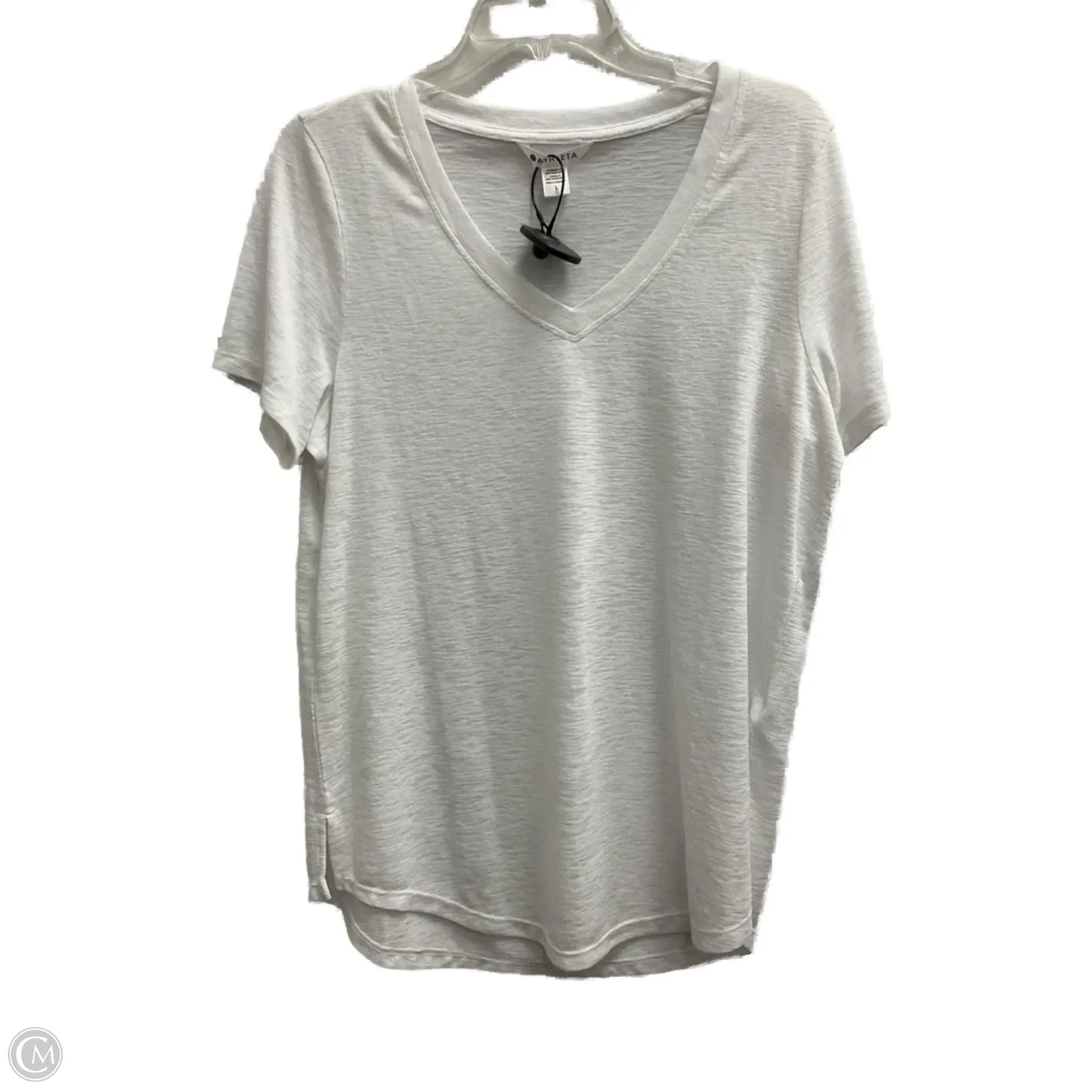 Athletic Top Short Sleeve By Athleta In White, Size: L
