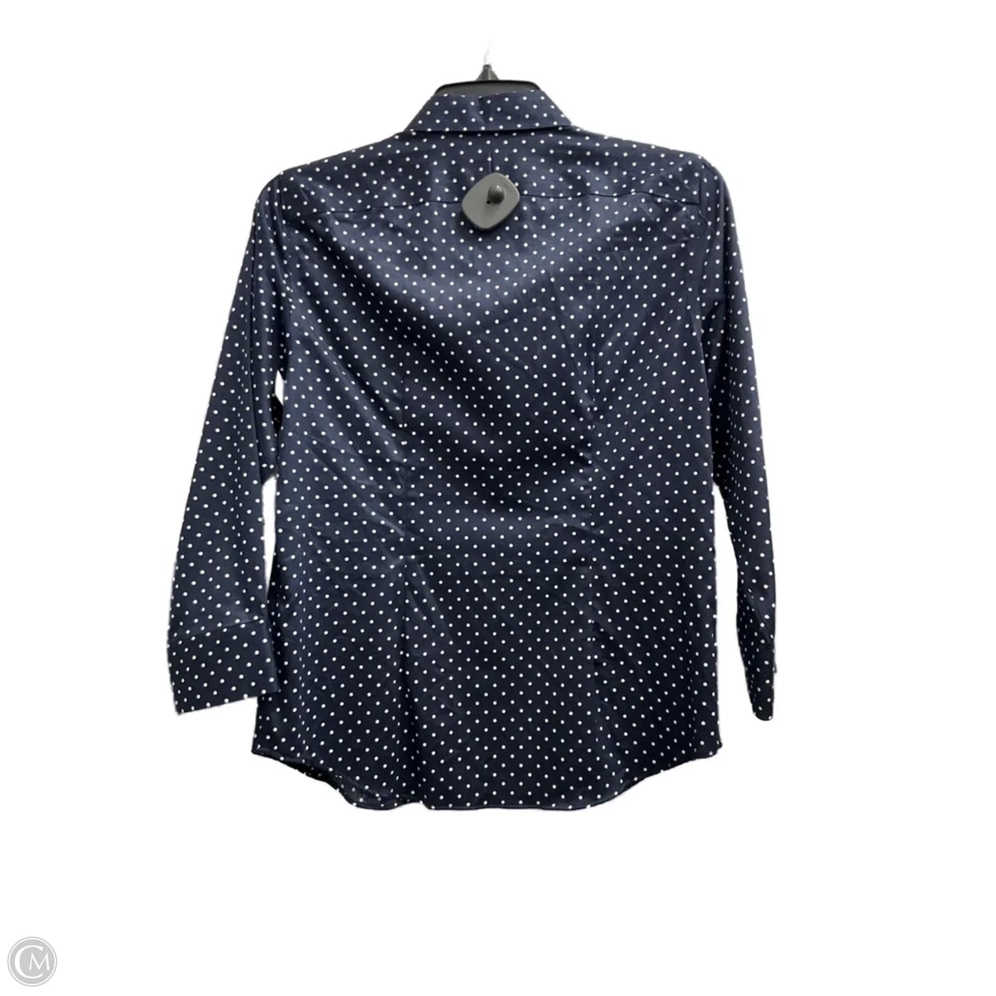 Blouse 3/4 Sleeve By Chaps In Blue & White, Size: S