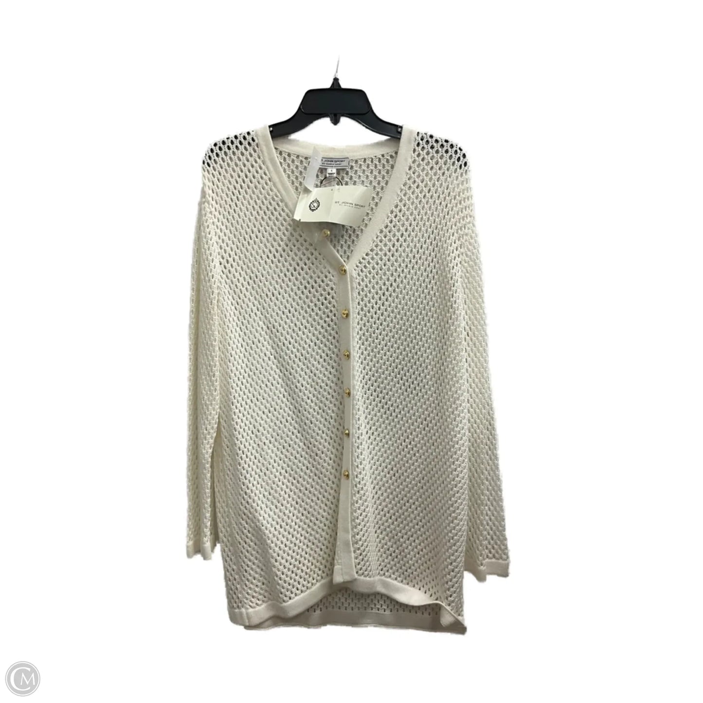 Cardigan Designer By St John Knits In White, Size: L