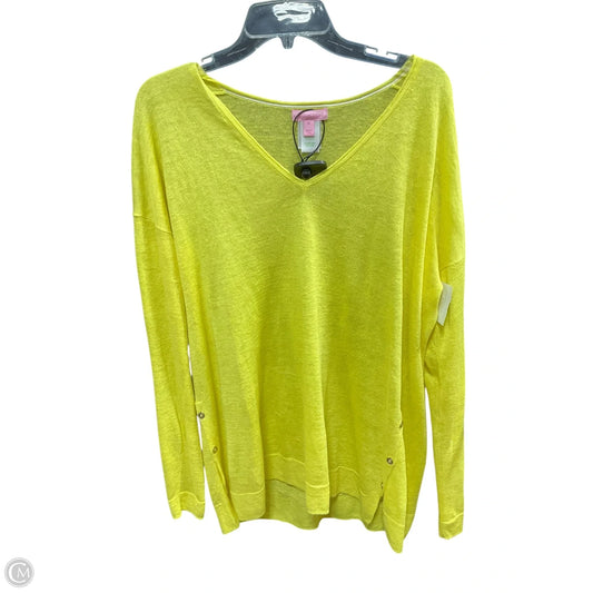 Top Long Sleeve Designer By Lilly Pulitzer In Yellow, Size: Xl
