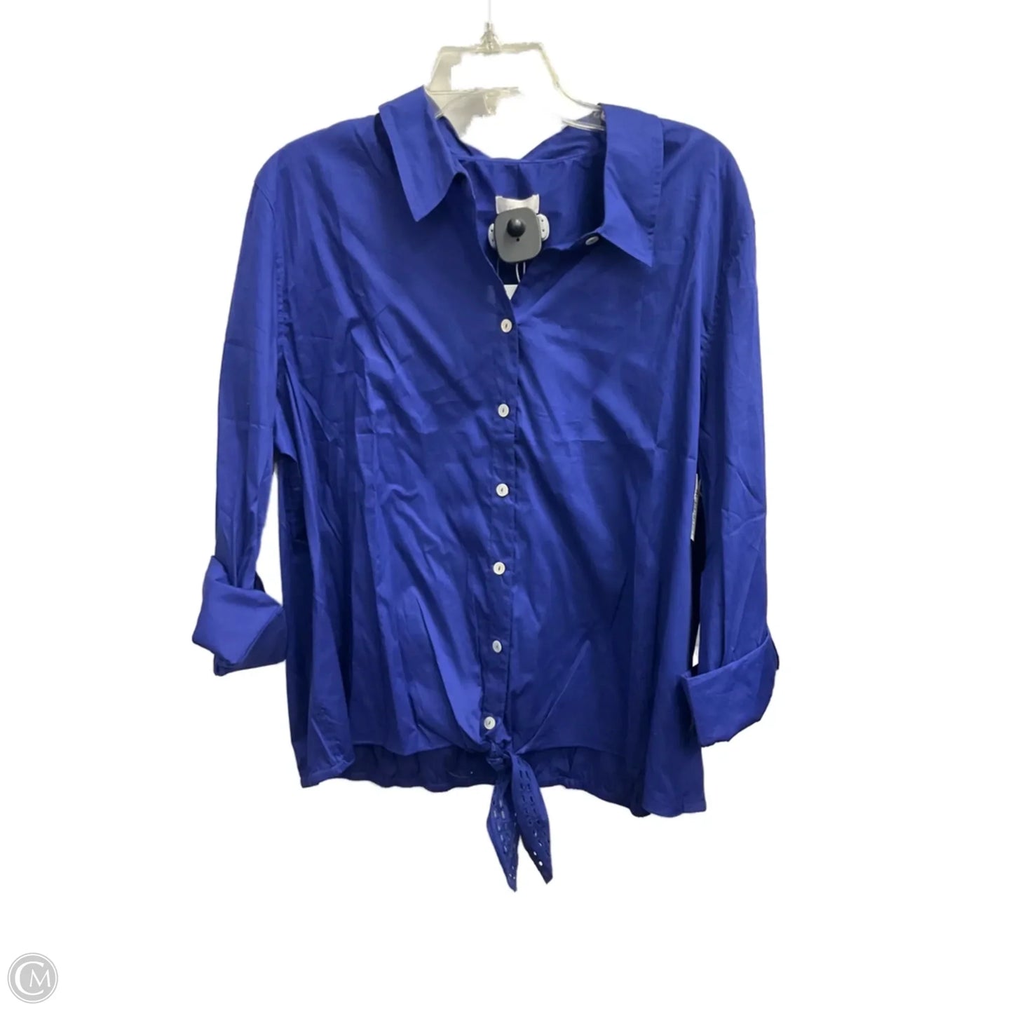Blouse Long Sleeve By Chicos In Blue, Size: Xxl