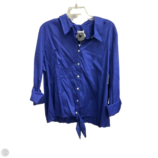 Blouse Long Sleeve By Chicos In Blue, Size: Xxl
