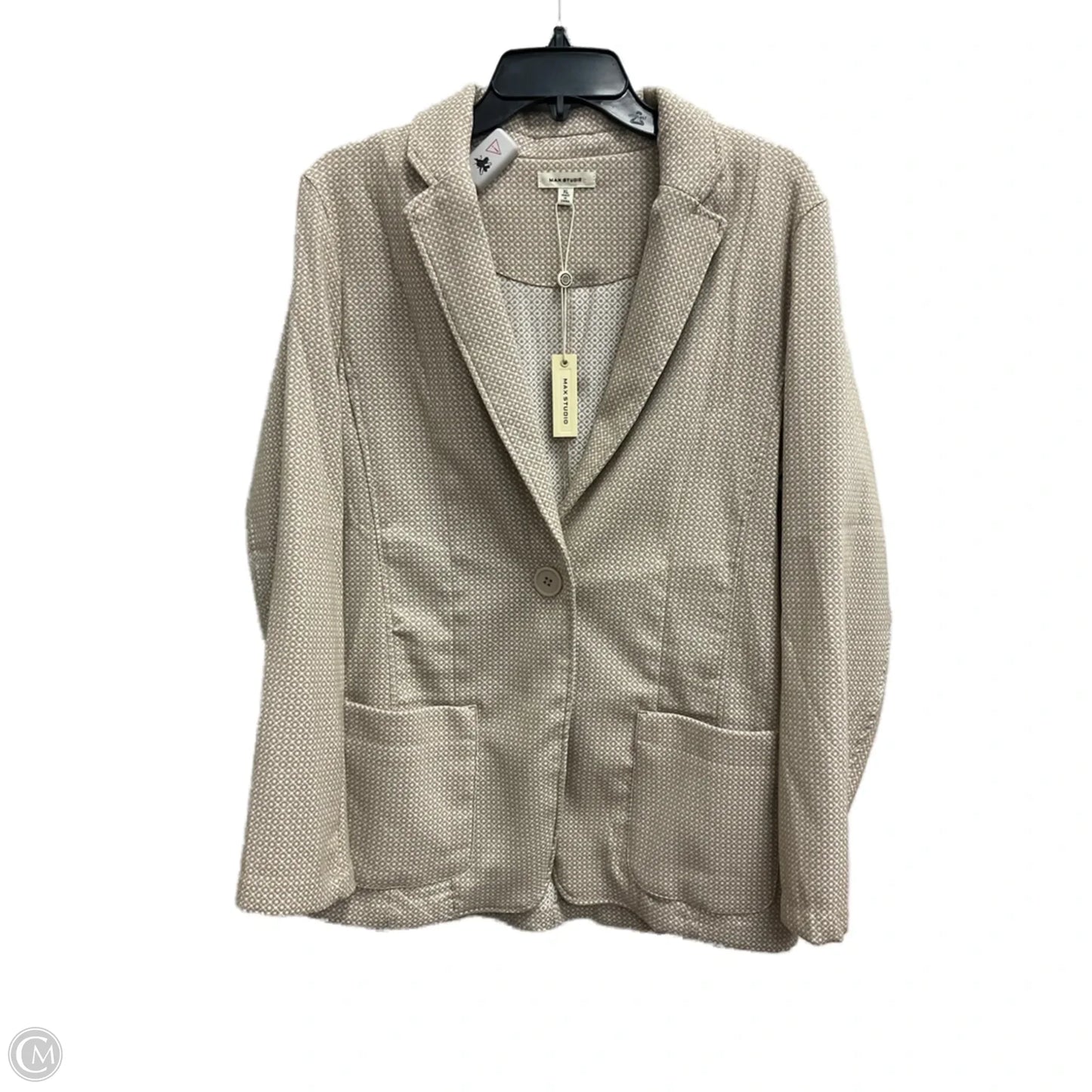 Blazer By Max Studio In Tan & White, Size: Xl