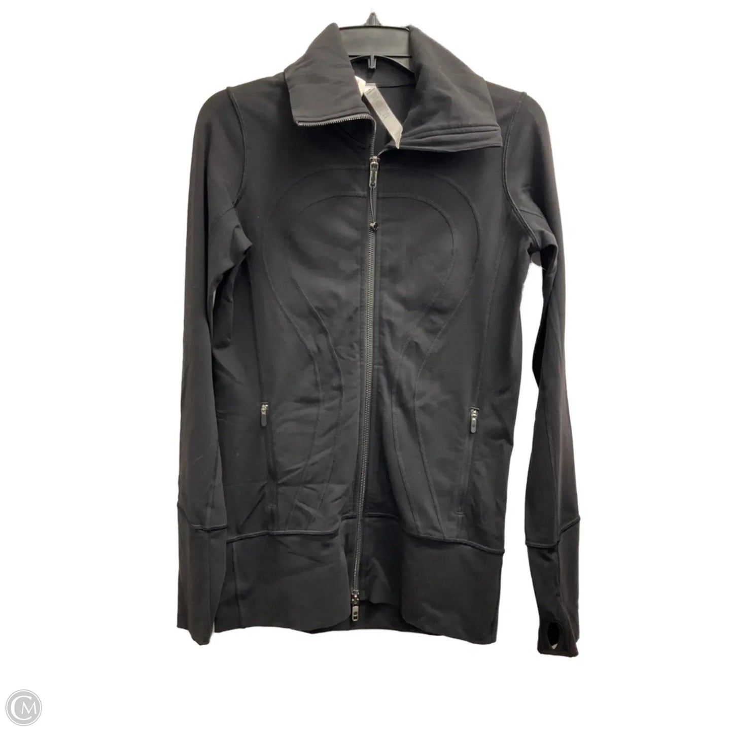 Athletic Jacket By Lululemon In Black, Size: 6