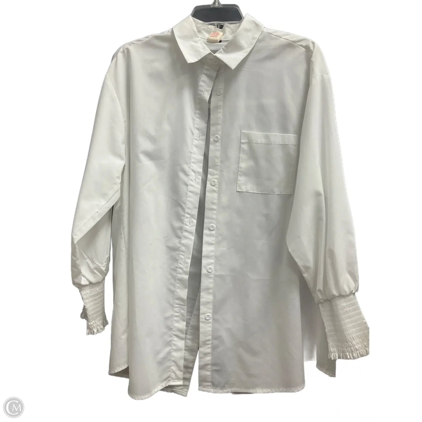Blouse Long Sleeve By Clothes Mentor In White, Size: M