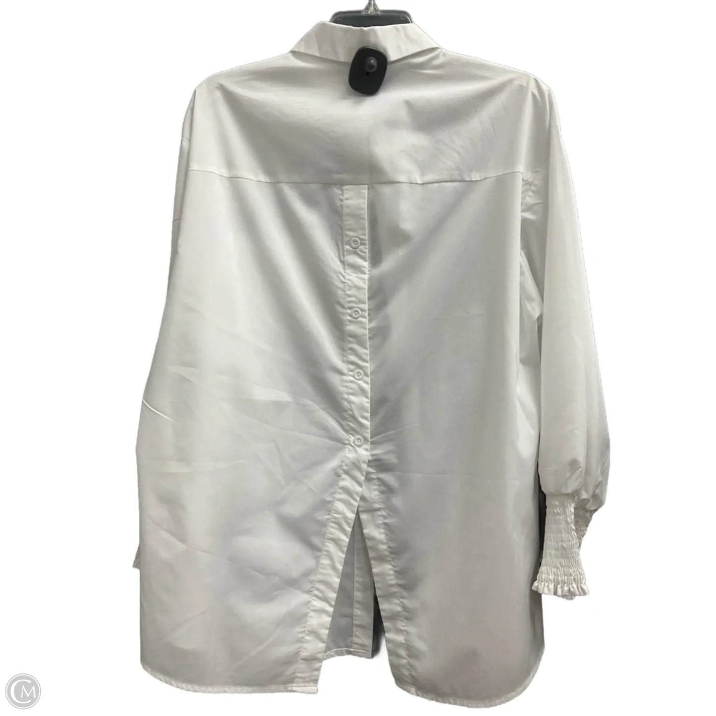 Blouse Long Sleeve By Clothes Mentor In White, Size: M