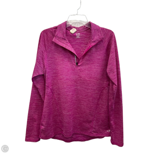 Athletic Top Long Sleeve Collar By Champion In Pink, Size: M