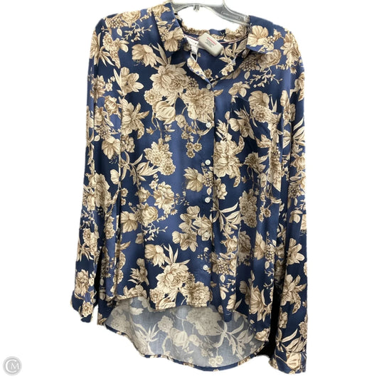 Blouse Long Sleeve By Tommy Hilfiger In Floral Print, Size: L