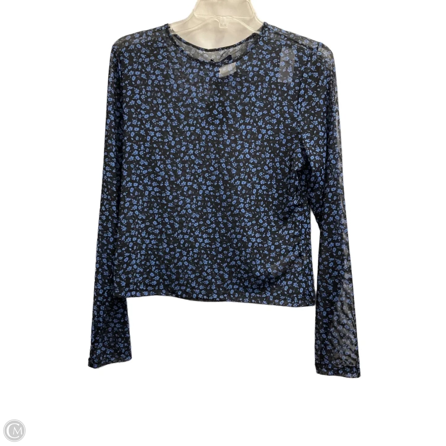 Top Long Sleeve By Gap In Black & Blue, Size: L
