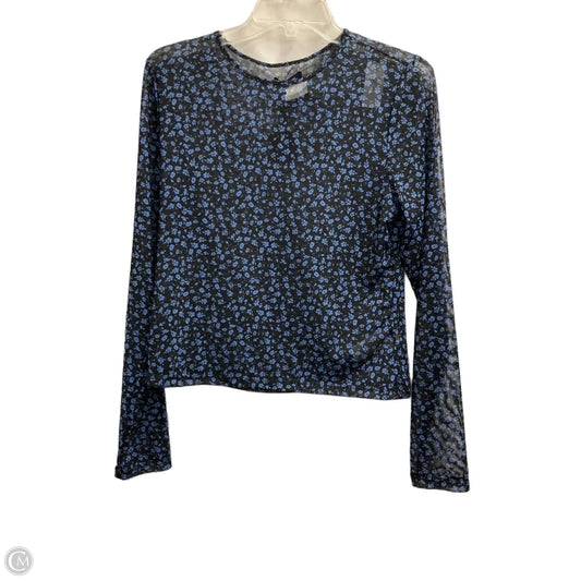 Top Long Sleeve By Gap In Black & Blue, Size: L