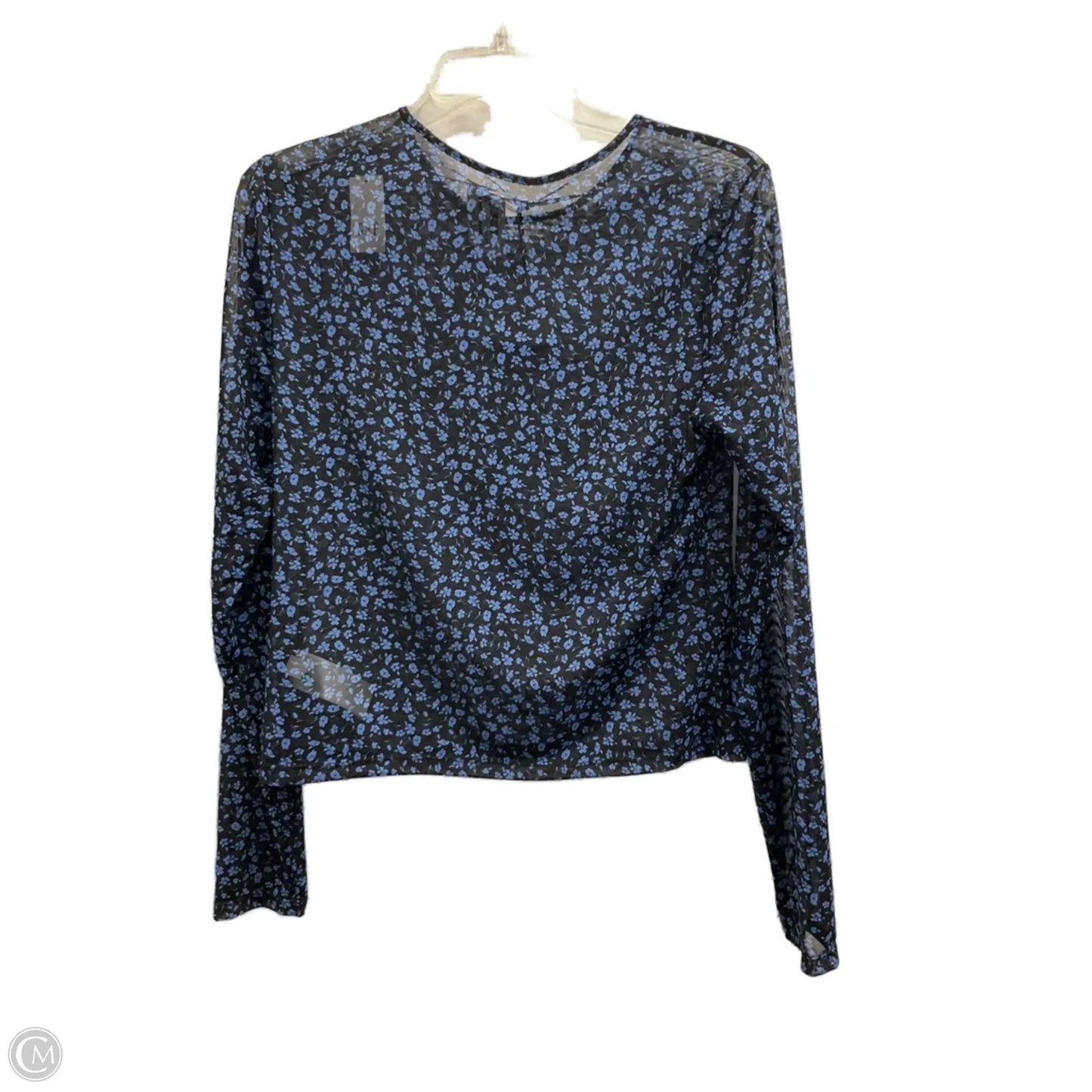 Top Long Sleeve By Gap In Black & Blue, Size: L