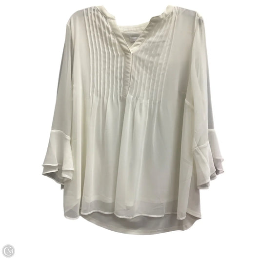 Top 3/4 Sleeve By Charter Club In White, Size: 1x