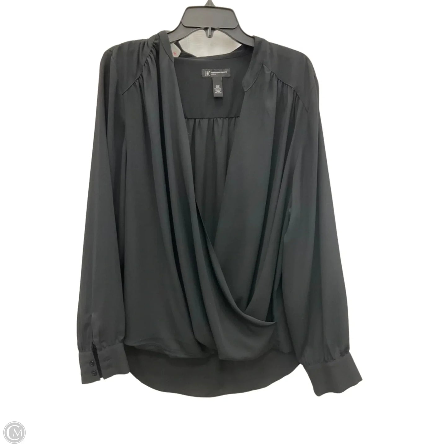 Top Long Sleeve By Inc In Black, Size: 16