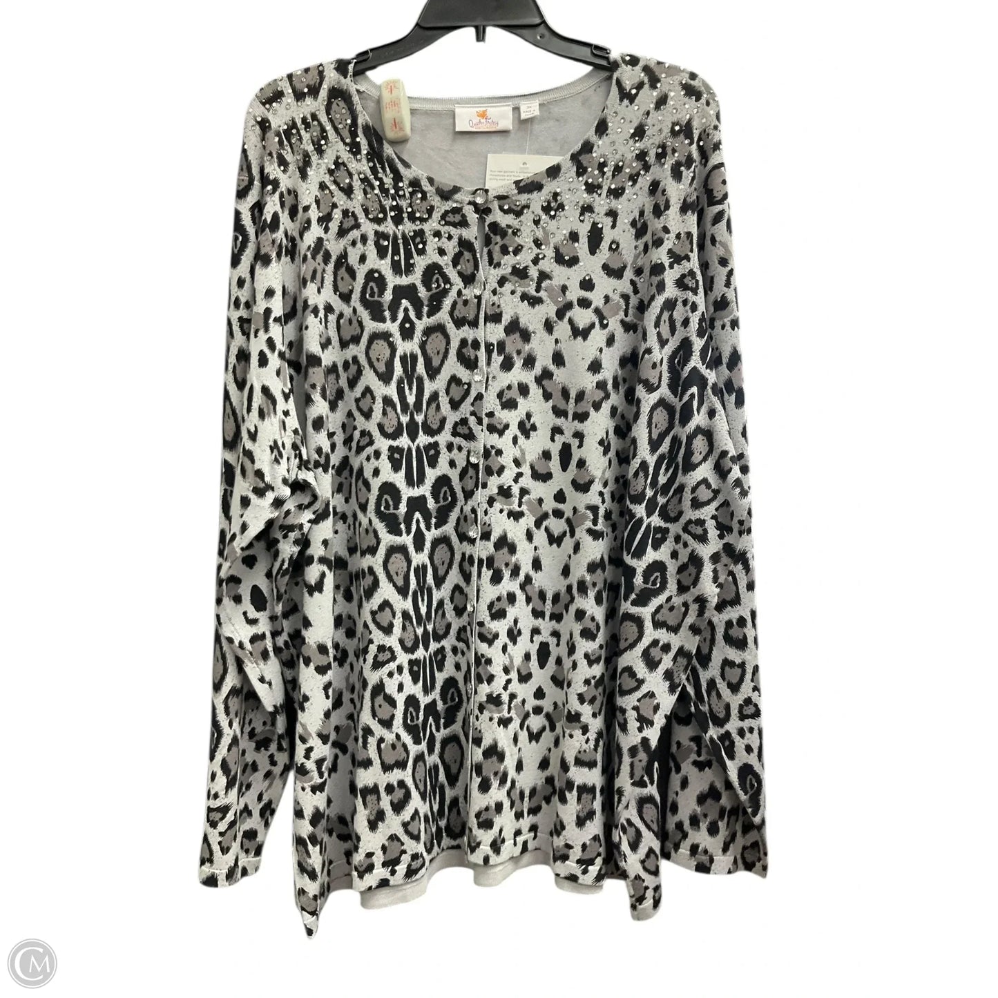 Cardigan By Clothes Mentor In Animal Print, Size: 3x