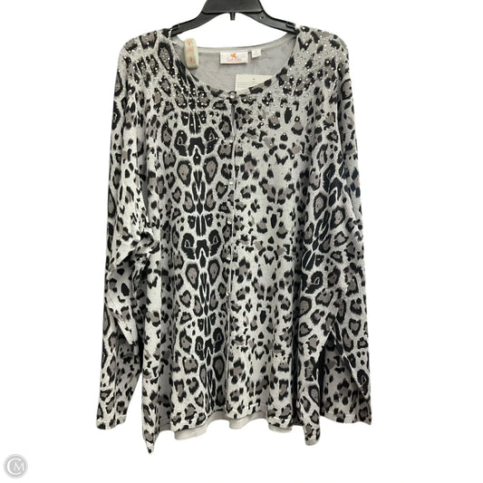 Cardigan By Clothes Mentor In Animal Print, Size: 3x