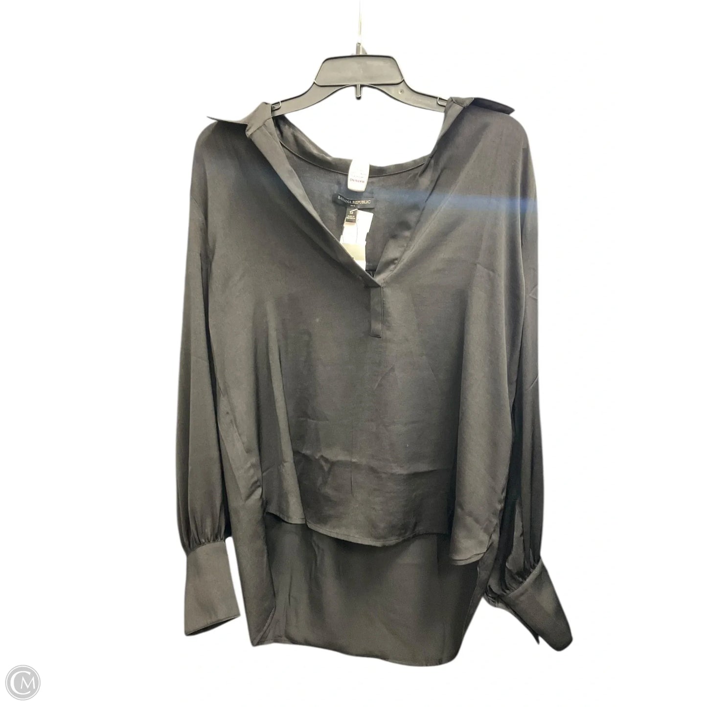 Blouse Long Sleeve By Banana Republic In Black, Size: M
