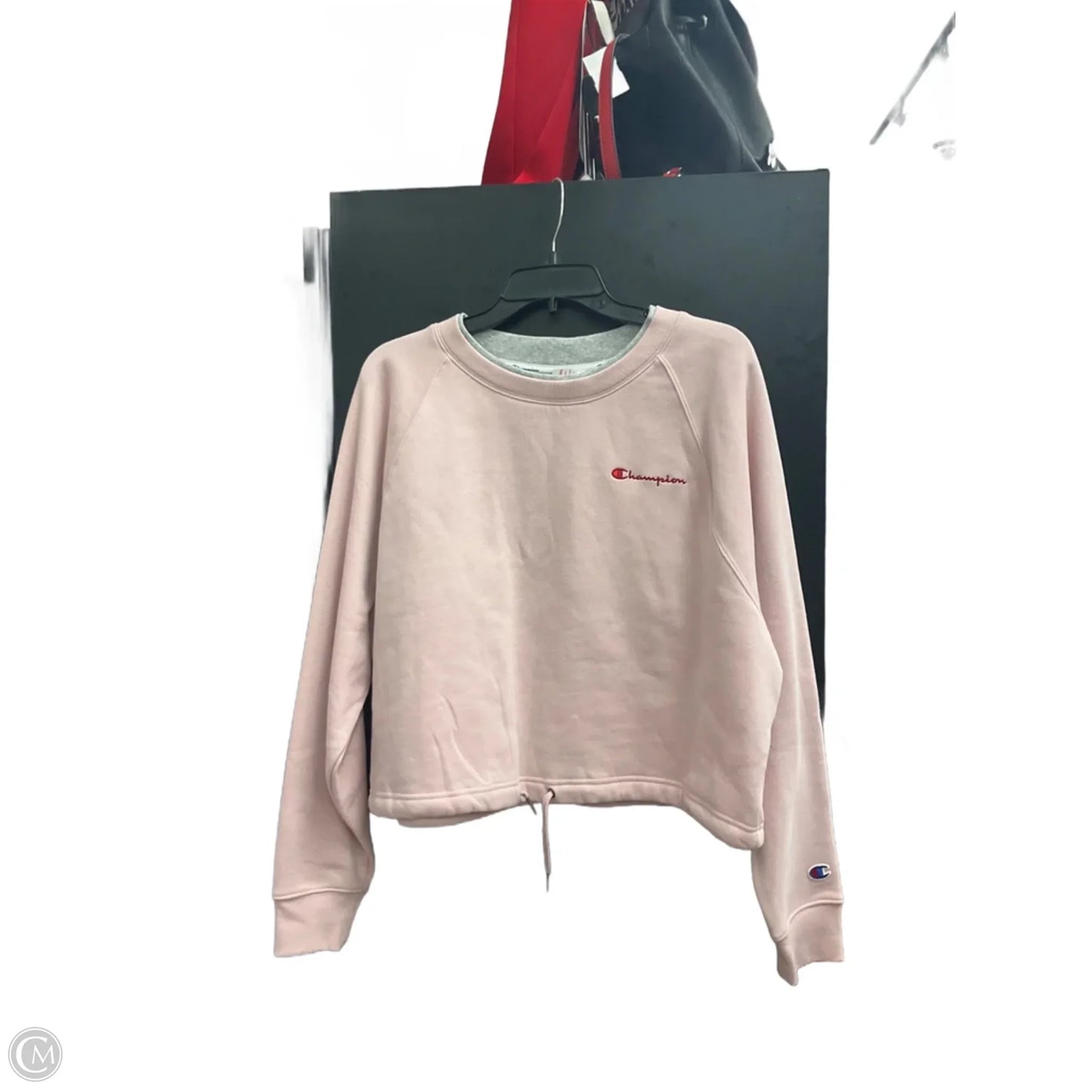 Athletic Top Long Sleeve Crewneck By Champion In Pink, Size: L