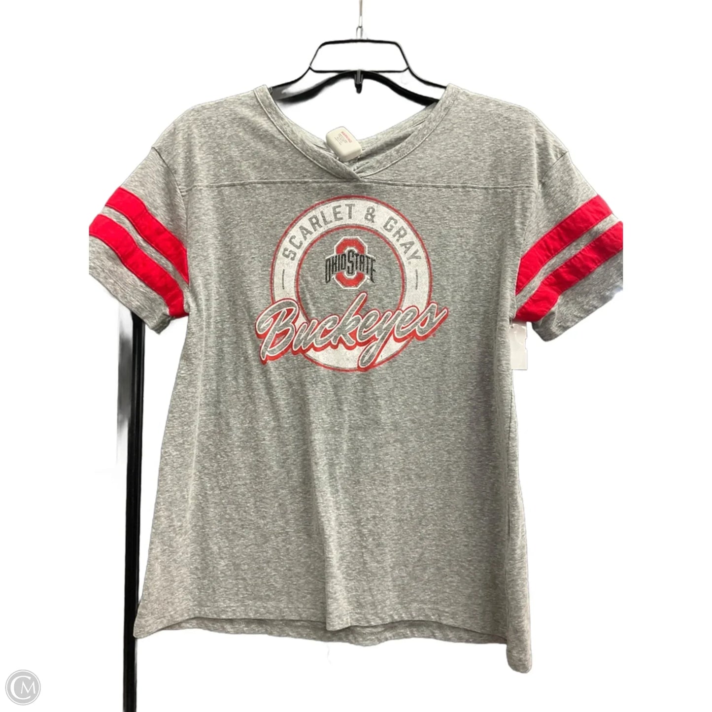 Athletic Top Short Sleeve By Clothes Mentor In Grey & Red, Size: M