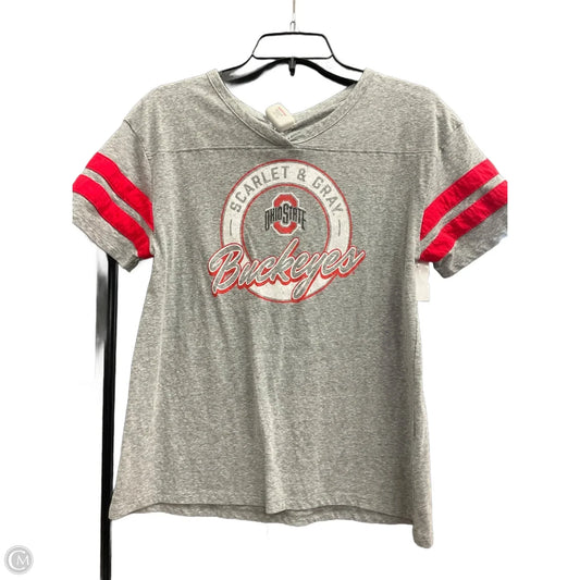 Athletic Top Short Sleeve By Clothes Mentor In Grey & Red, Size: M