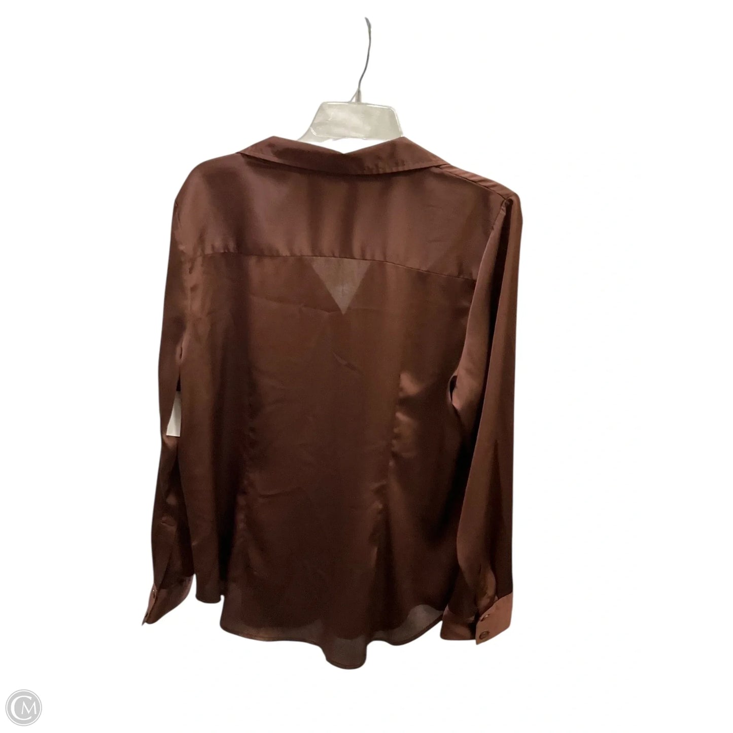 Blouse Long Sleeve By Worthington In Brown, Size: Xl
