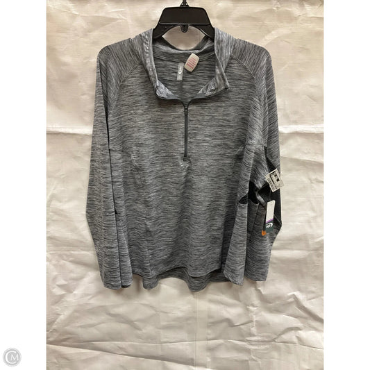 Athletic Top Long Sleeve Crewneck By Mta Sport In Grey, Size: 3x