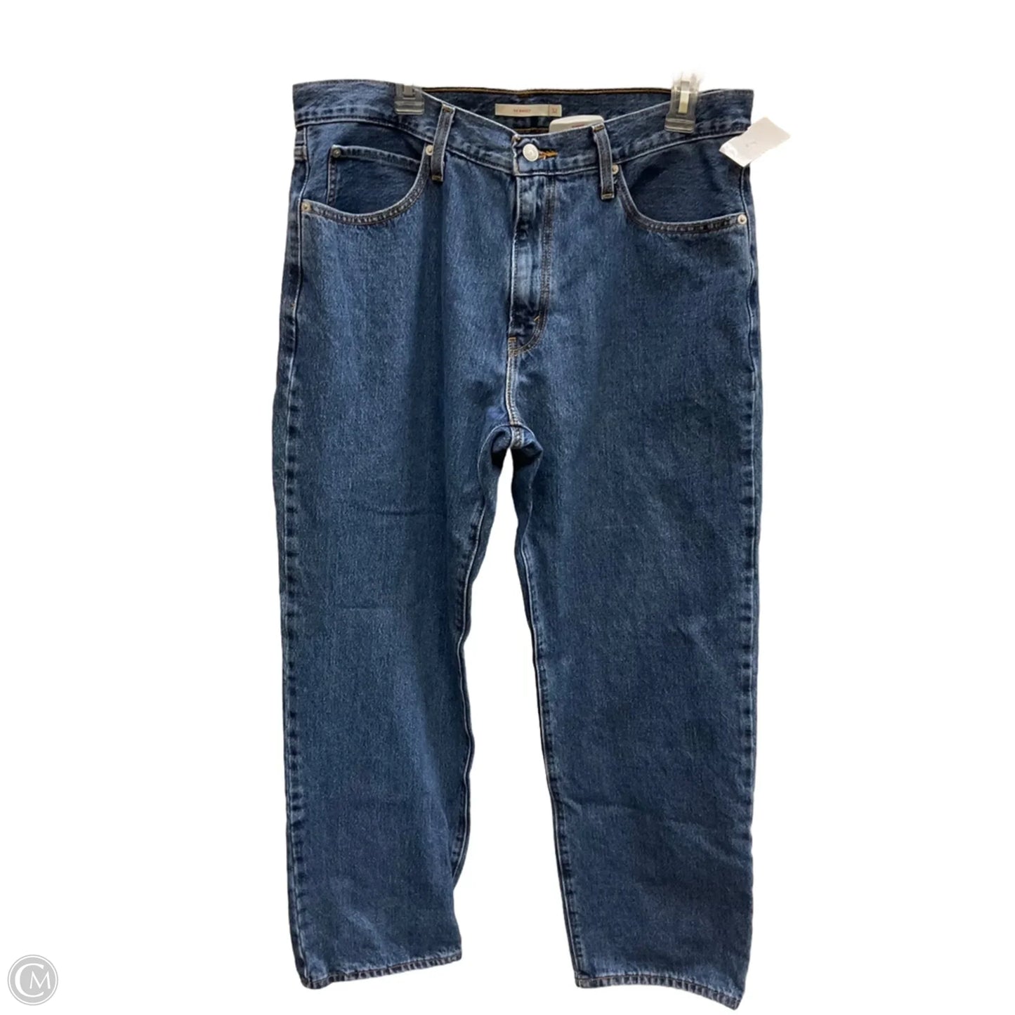 Jeans Straight By Levis In Blue Denim, Size: 14