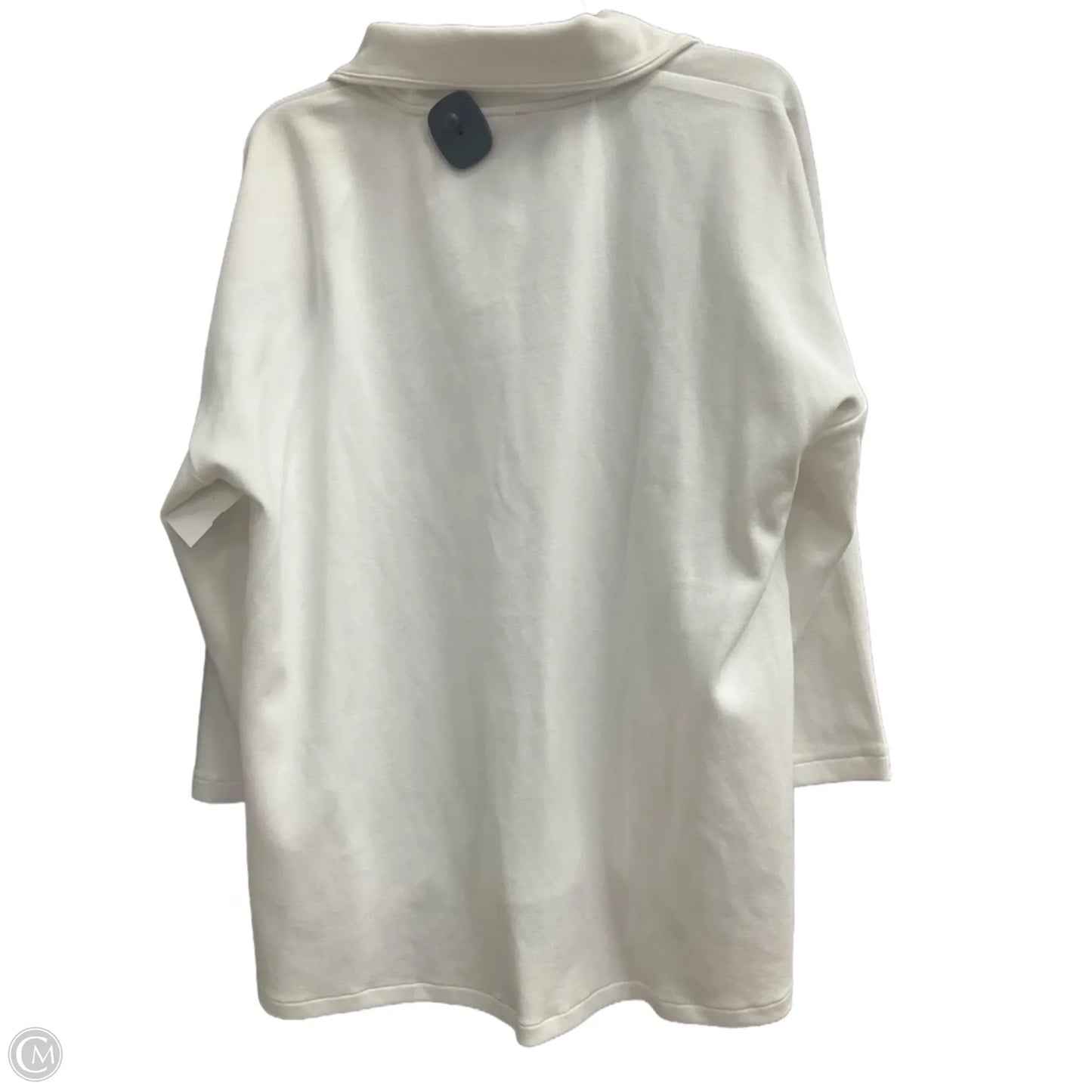 Top Long Sleeve By Talbots In Green & White, Size: Xl