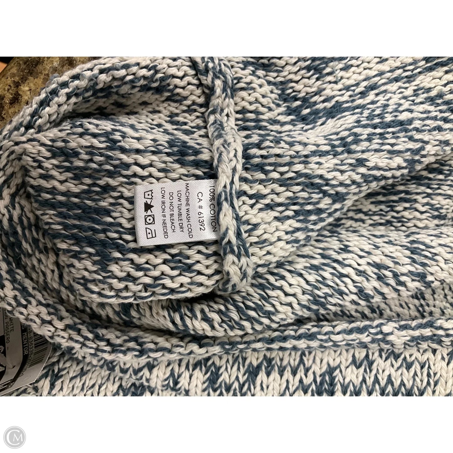 Sweater By Clothes Mentor In Blue & White, Size: L
