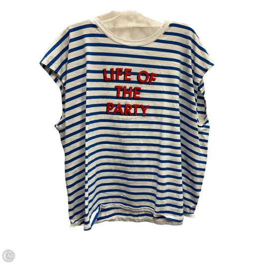 Top Short Sleeve Designer By Kate Spade In Blue Red & White, Size: 3x