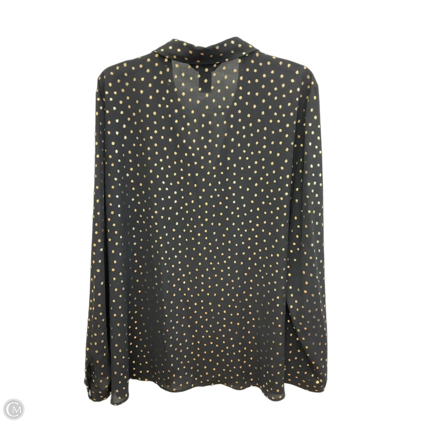 Top Long Sleeve By Investments In Black & Gold, Size: 2x