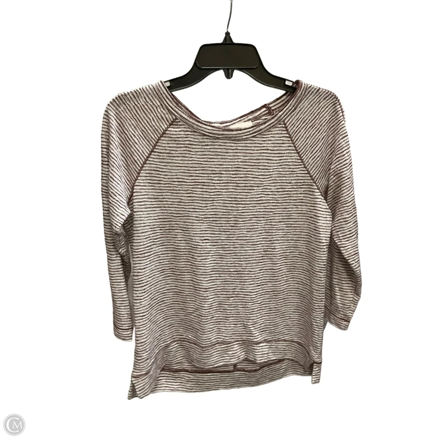 Athletic Top Long Sleeve Collar By Talbots In Striped Pattern, Size: Xs