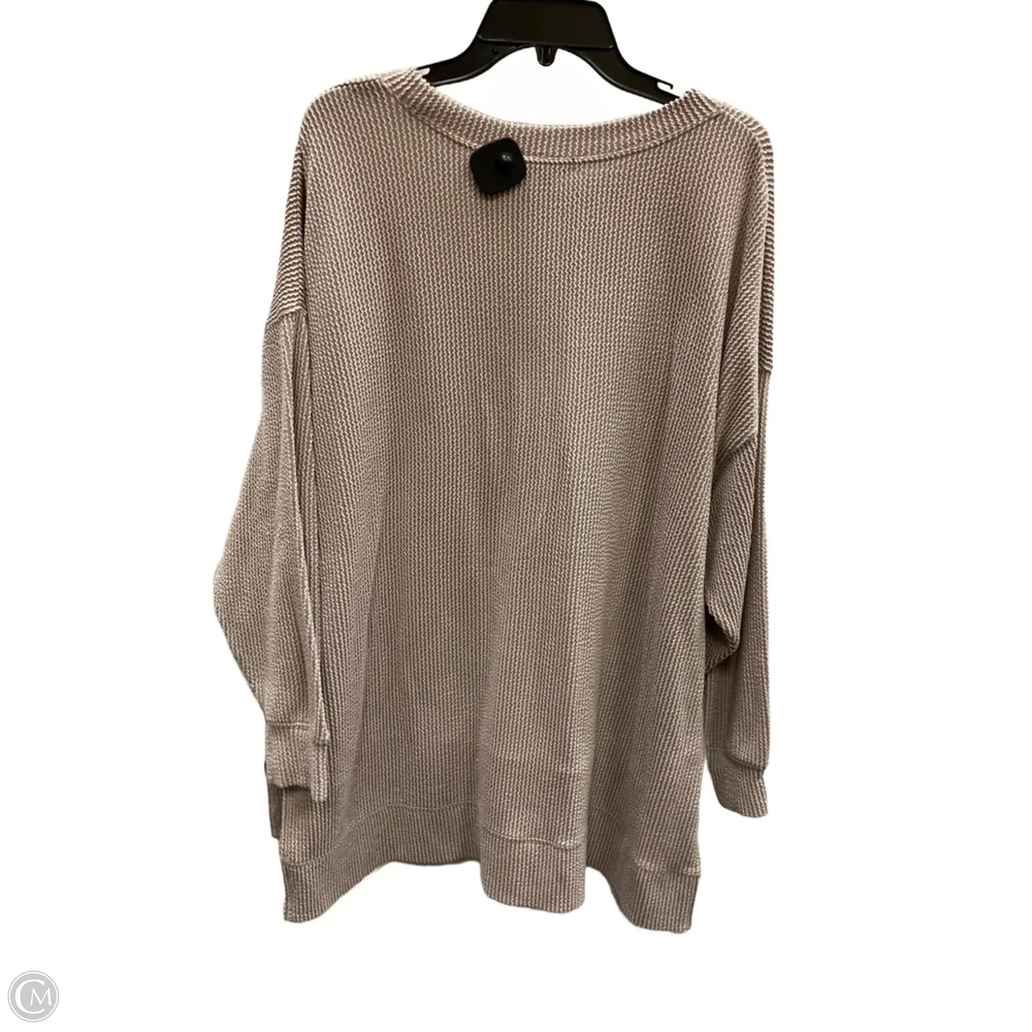 Top Long Sleeve By Clothes Mentor In Taupe, Size: 1x