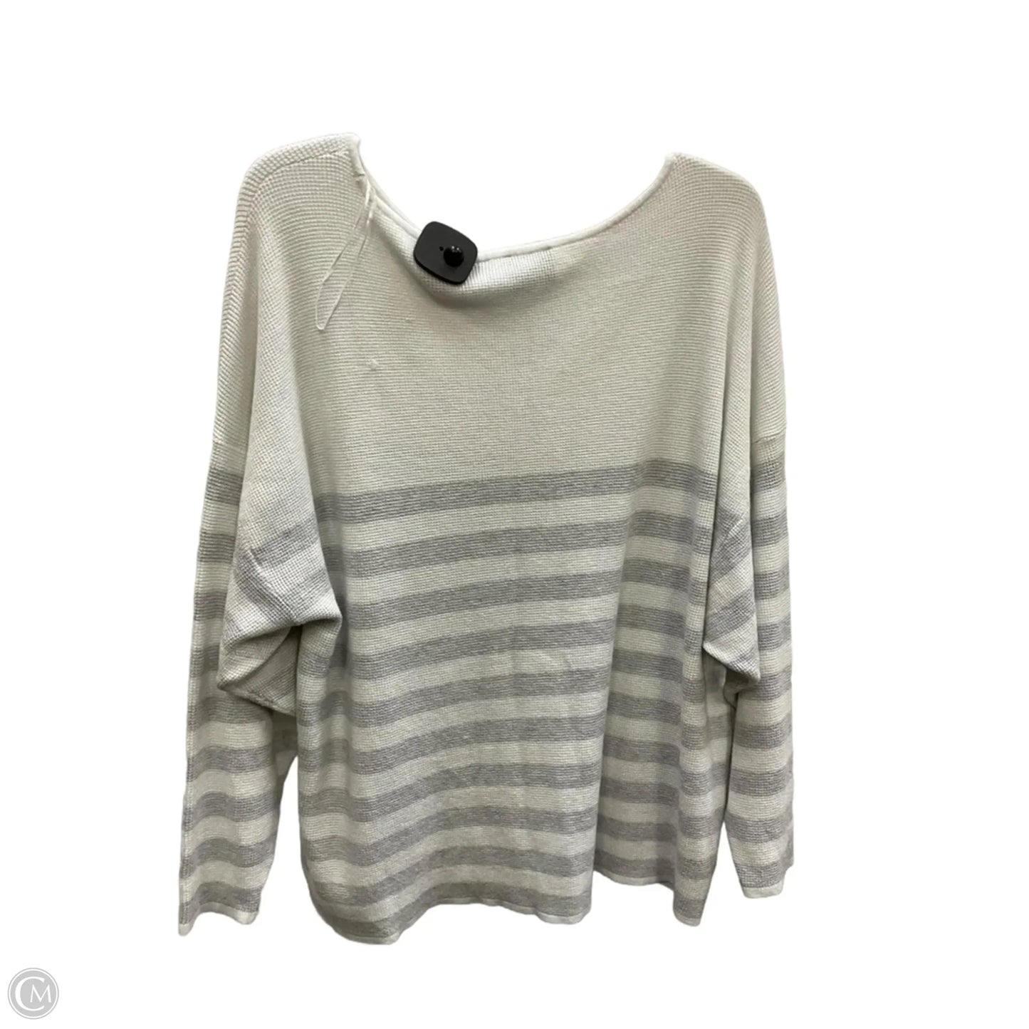 Top Long Sleeve By Cyrus In Grey & White, Size: 2x