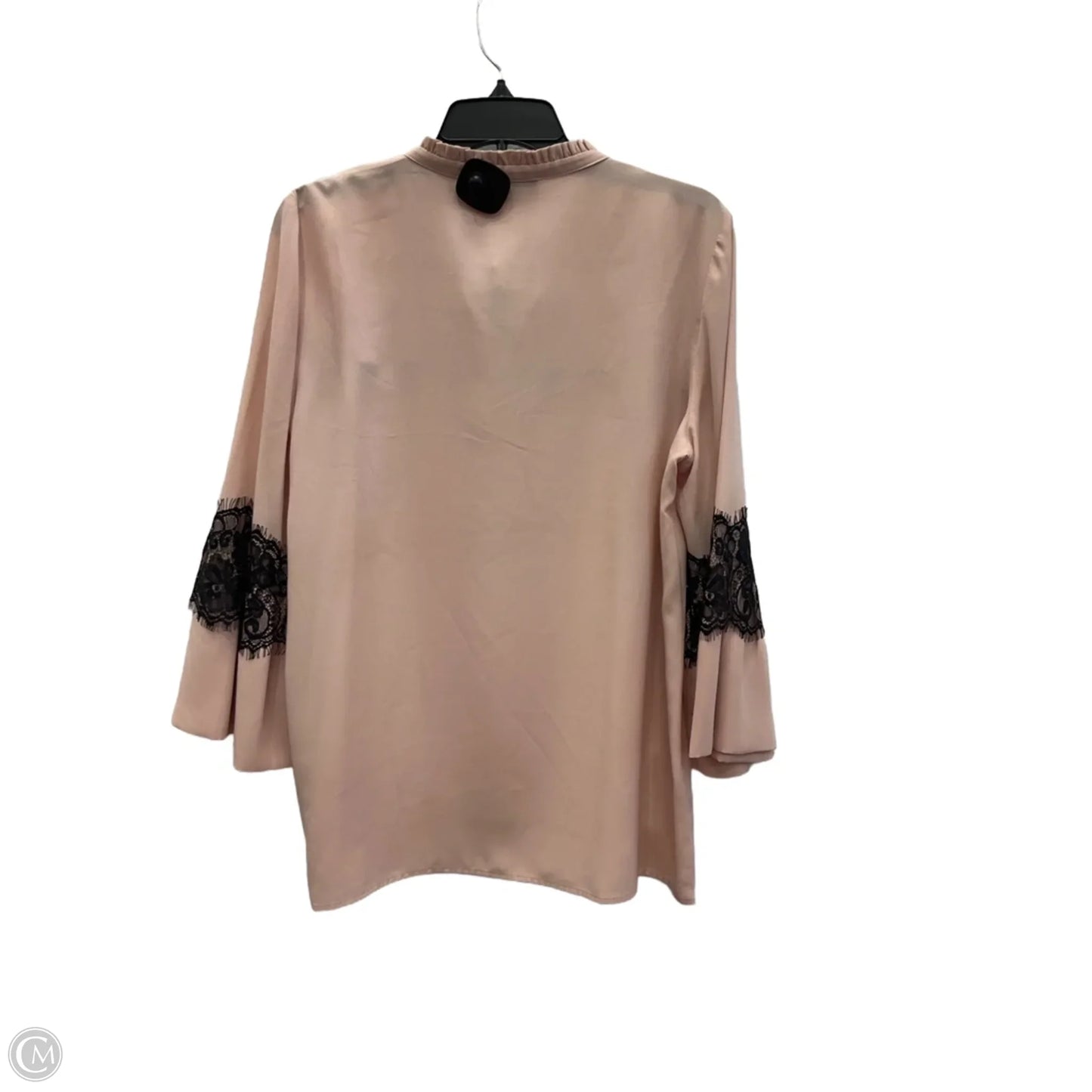 Top Long Sleeve Designer By Karl Lagerfeld In Black & Pink, Size: L