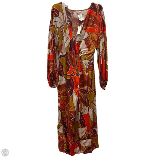 Dress Party Long By Anthropologie In Floral Print, Size: L