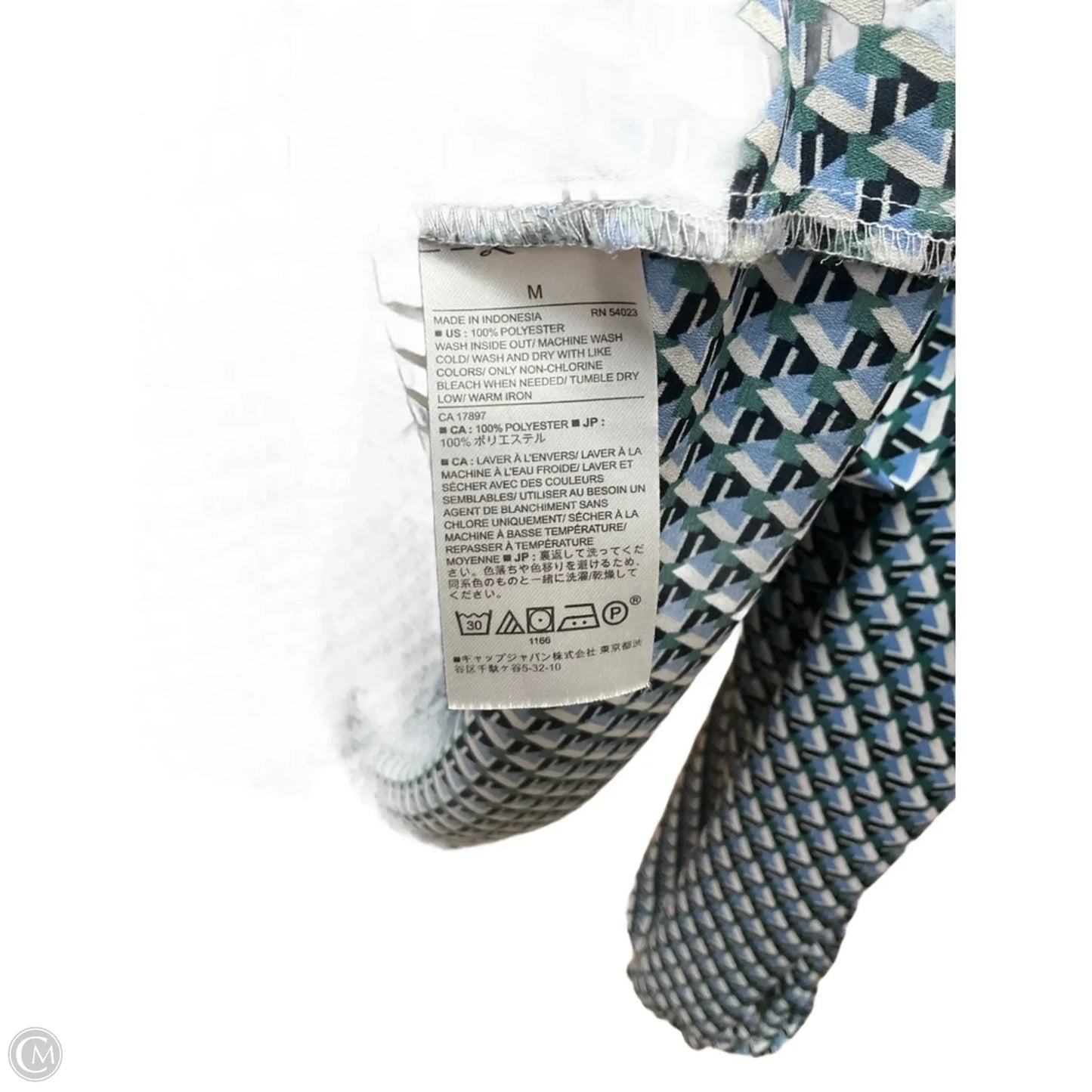 Top Long Sleeve By Banana Republic In Blue & White, Size: M
