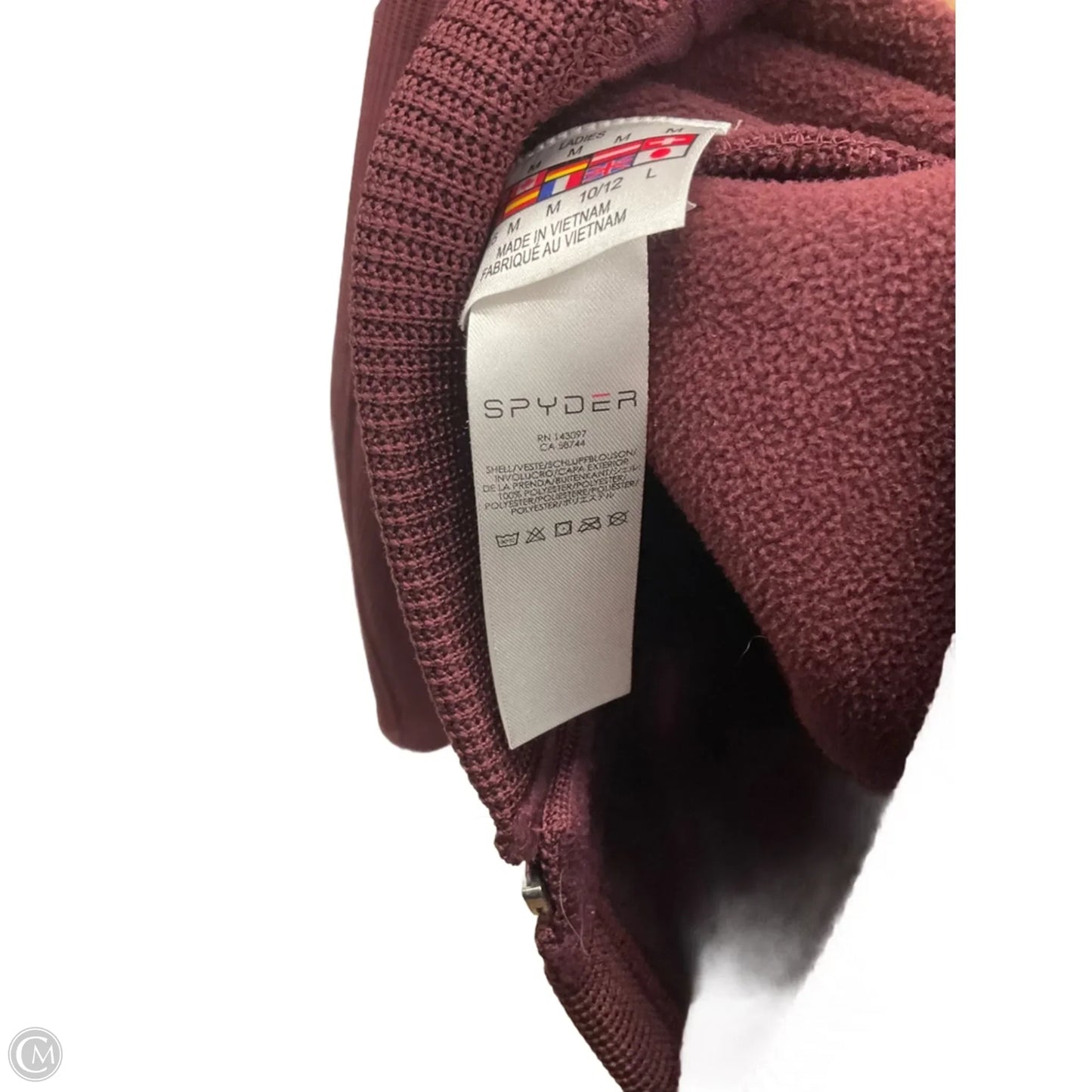 Athletic Jacket By Spyder In Maroon, Size: M