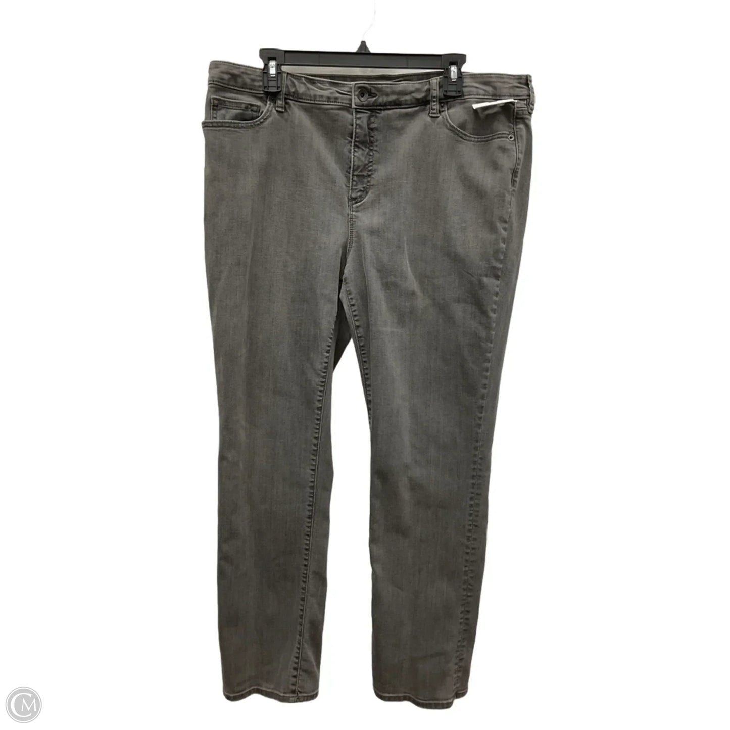 Jeans Straight By Lands End In Grey Denim, Size: 18