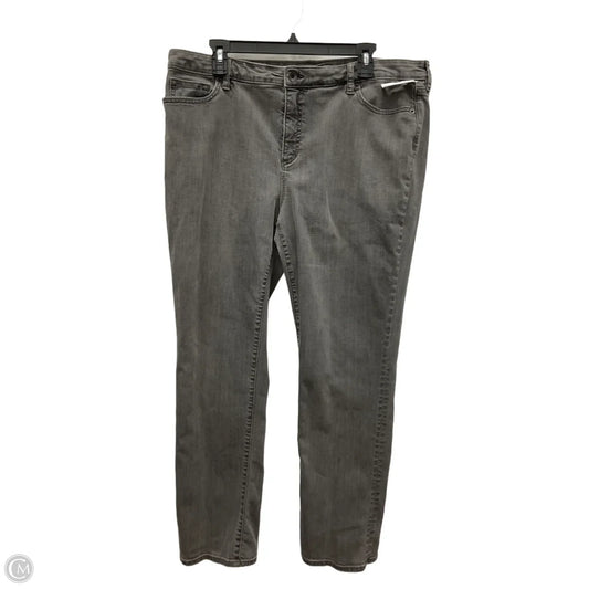 Jeans Straight By Lands End In Grey Denim, Size: 18