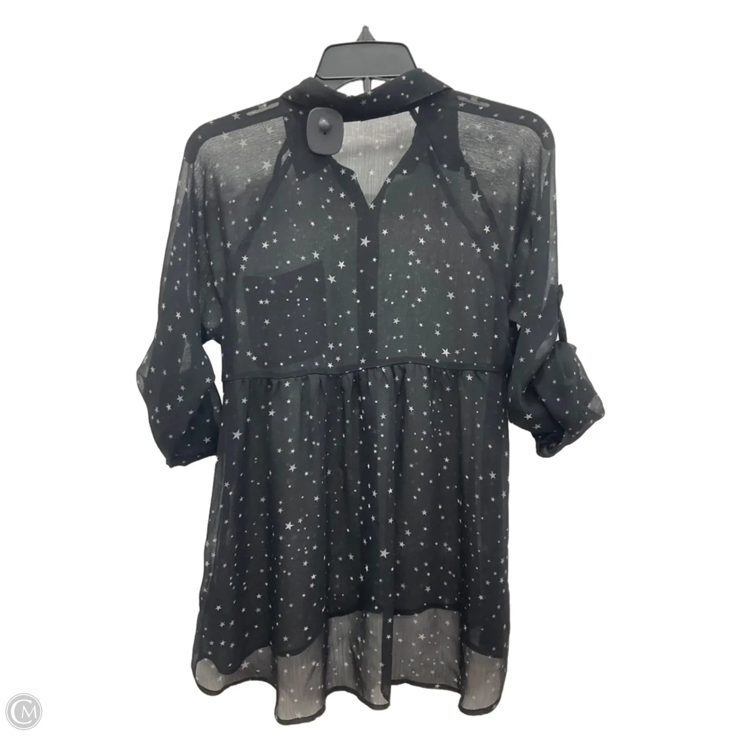Blouse Long Sleeve By Express In Black, Size: Sp