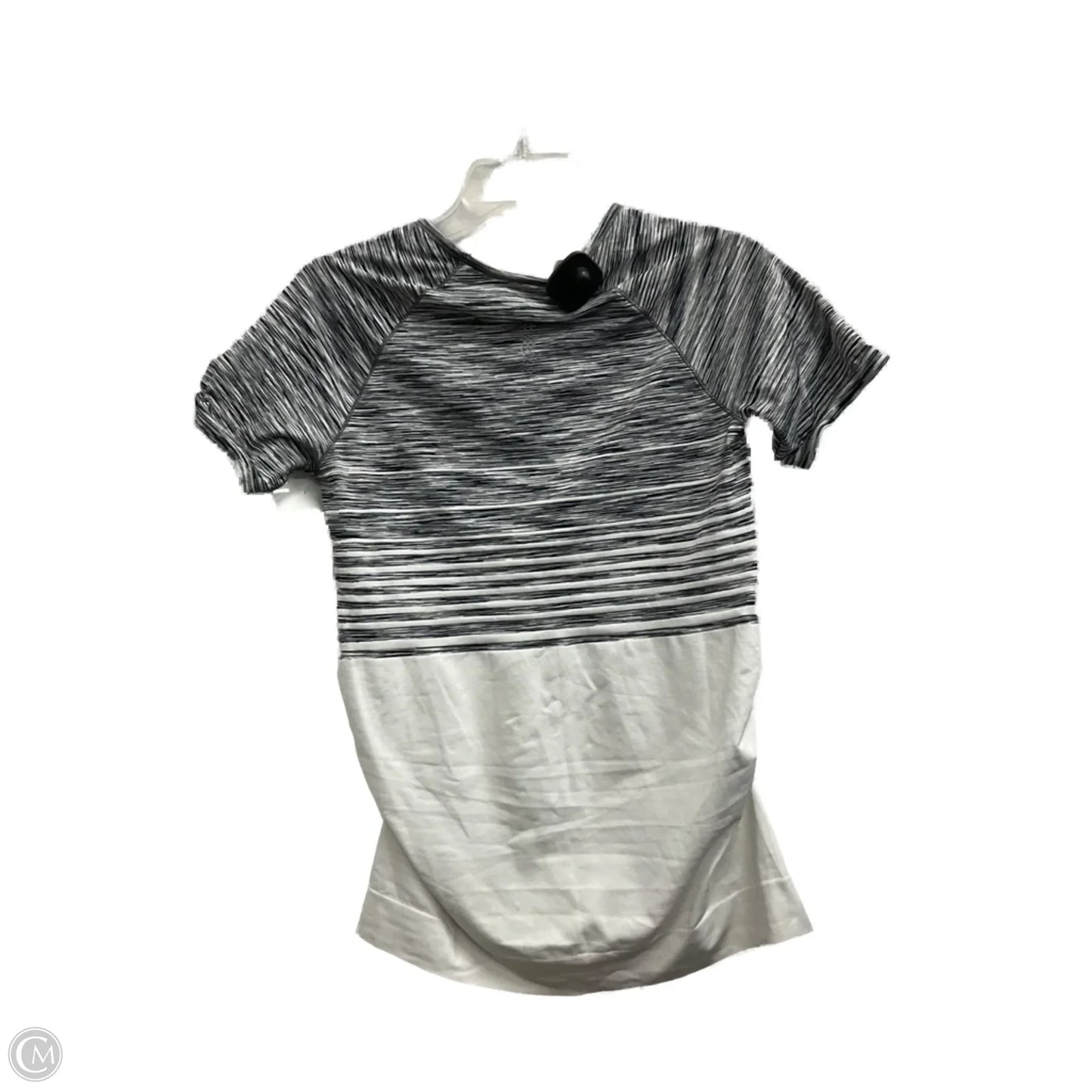 Athletic Top Short Sleeve By Athleta In Grey & White, Size: L