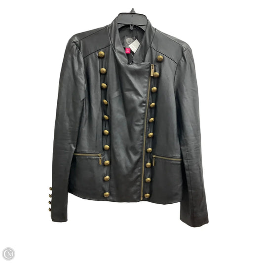 Jacket Leather By Vince Camuto In Black, Size: M