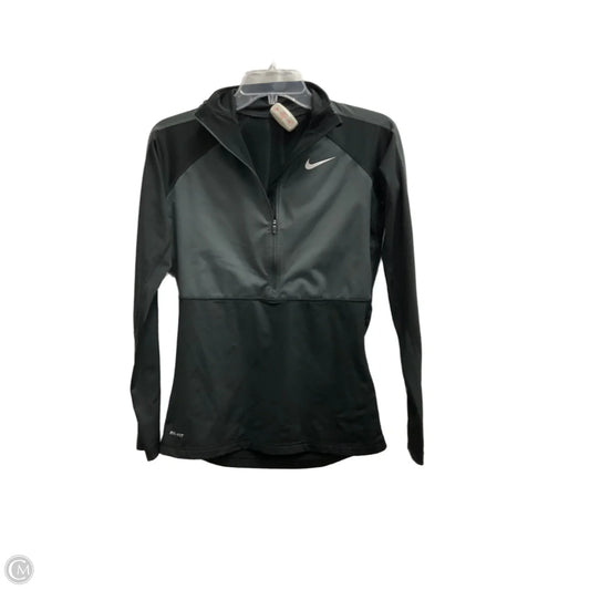 Athletic Jacket By Nike In Black & Grey, Size: M